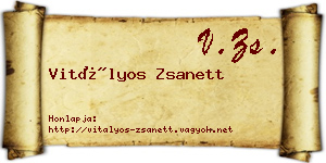 Vitályos Zsanett névjegykártya