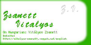zsanett vitalyos business card
